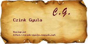 Czink Gyula névjegykártya